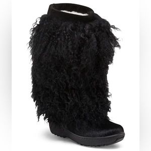 Oscar Sport Barbara Curly Goat Hair Apres Ski Winter Snow Boots